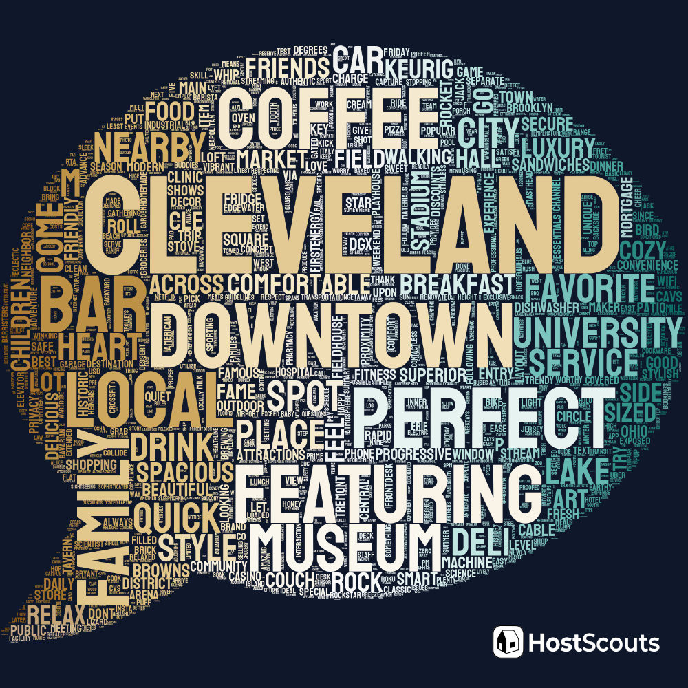 Word Cloud for Shaker Heights, Ohio Short Term Rentals