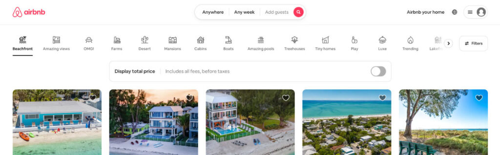 Airbnb offers short-term vacation rentals worldwide.